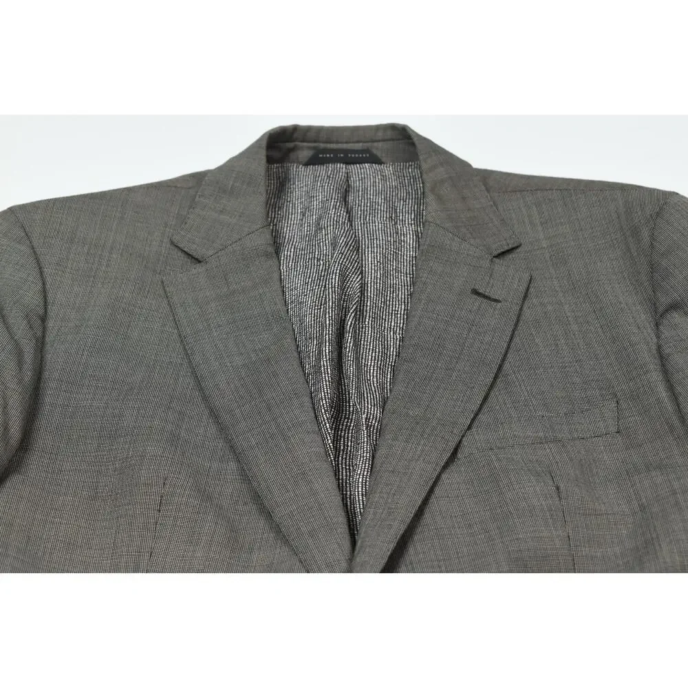 Hugo Boss Sportscoat Blazer Mens 40R Brown Two-Button Slim Fit Super 100 Wool
